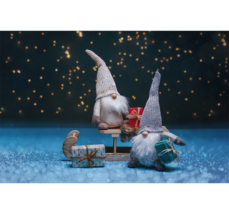 Mural de navidad celebración del gnomo festivo - TenVinilo