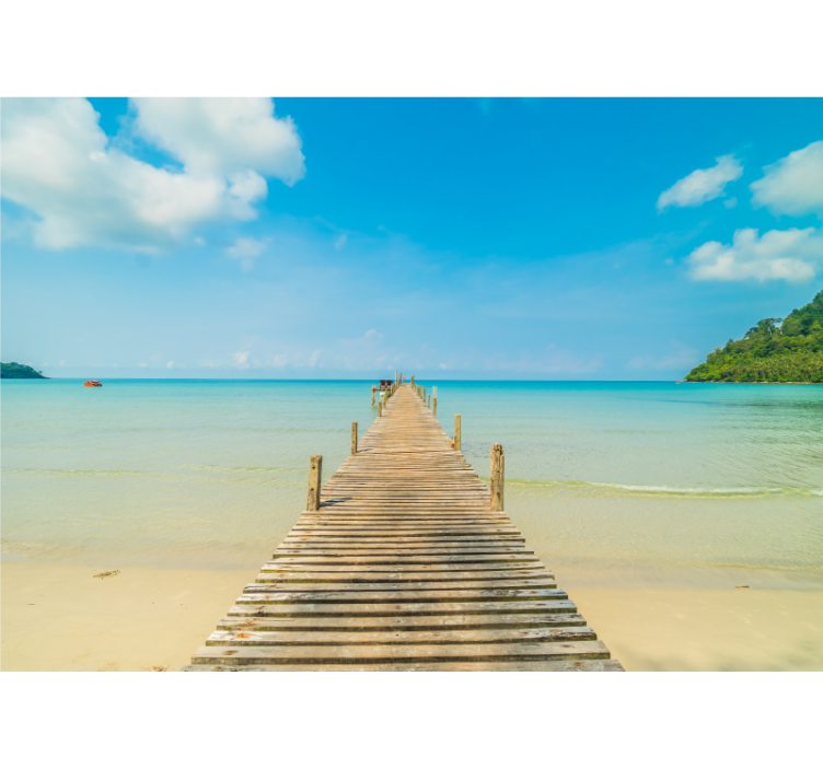 Fotomural mar Fotomural de pared pasillo de playa al mar - TenVinilo