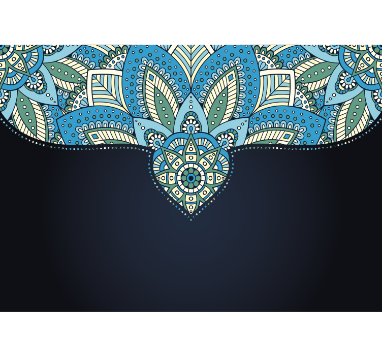 Mural de mandala patrón intrincado de hojas - TenVinilo