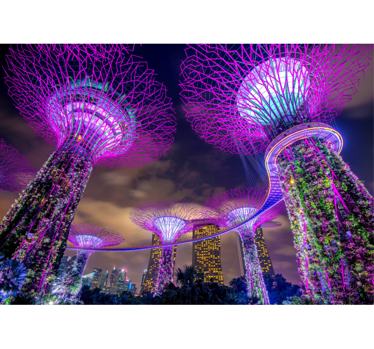 Fotomural ciudad Hermosas luces de la ciudad de singapur - TenVinilo