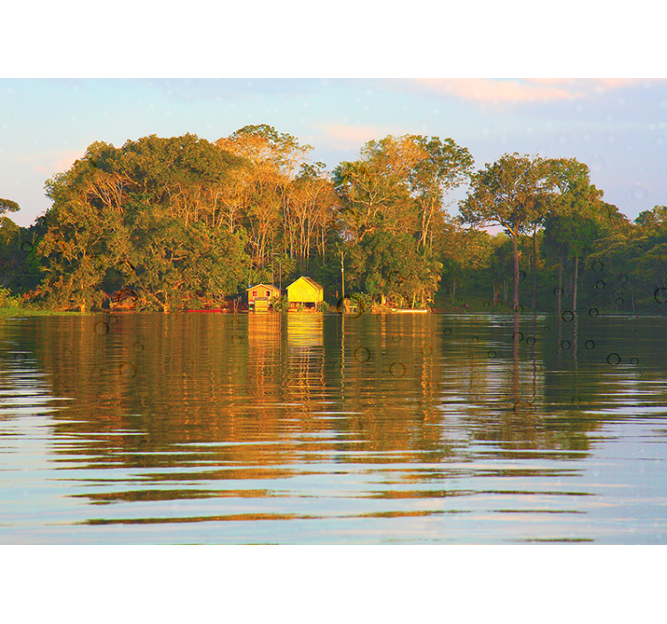 Mural de paisajes reflexión serena del paisaje acuático - TenVinilo