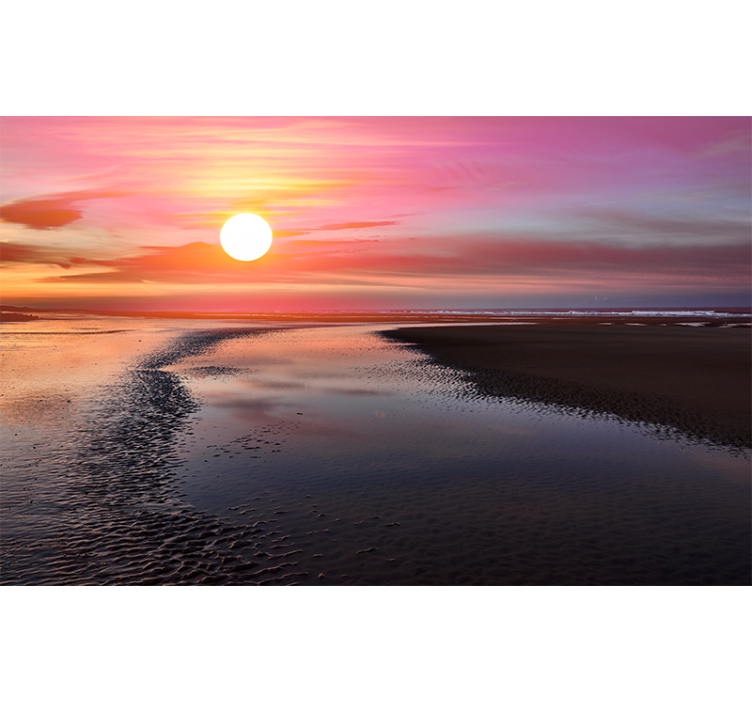 Mural de montañas serena vista del atardecer - TenVinilo