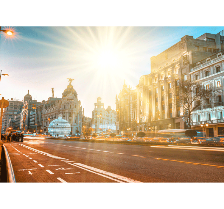 Fotomural madrid Llamaradas solares en gran vía - TenVinilo