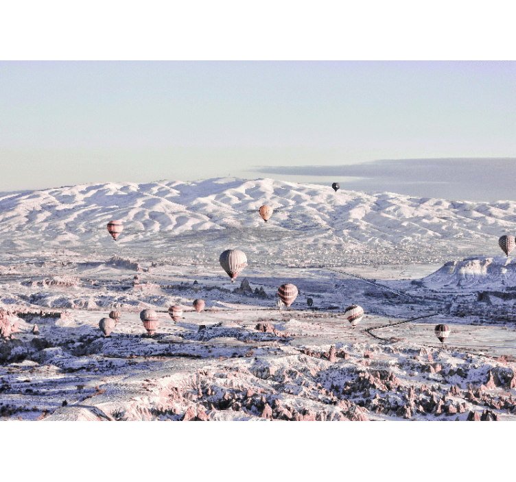 Mural de paisajes paisaje de globos aerostáticos - TenVinilo
