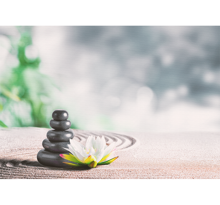 Mural Zen apilamiento sereno de piedras - TenVinilo