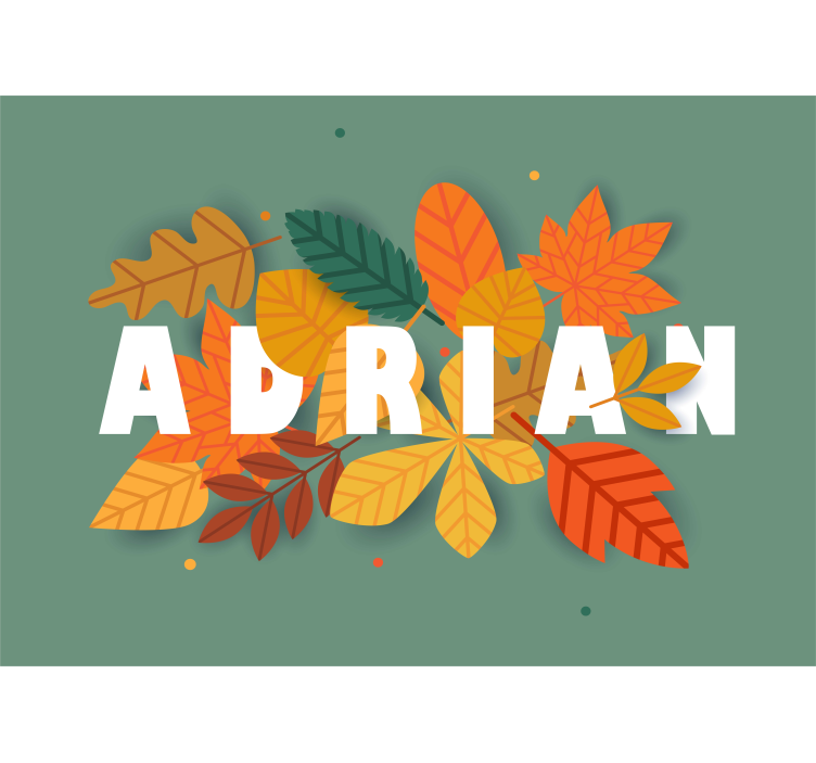 Fotomural juveniles Hojas de otoño y nombre - TenVinilo