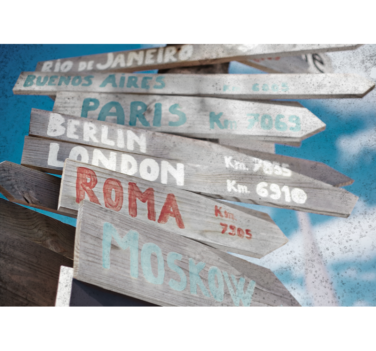 Mural ciudad direcciones de ciudades globales - TenVinilo