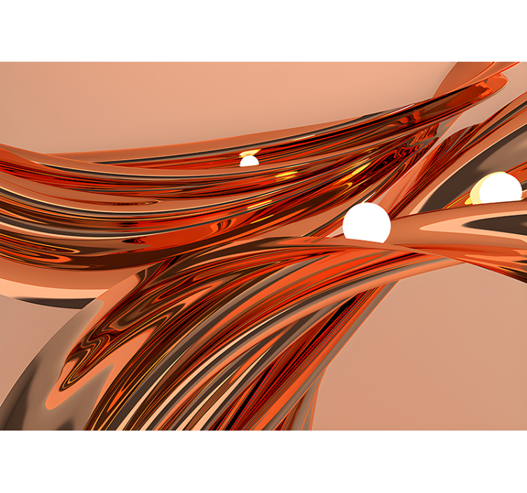 Mural abstracto curvas orgánicas fluidas - TenVinilo