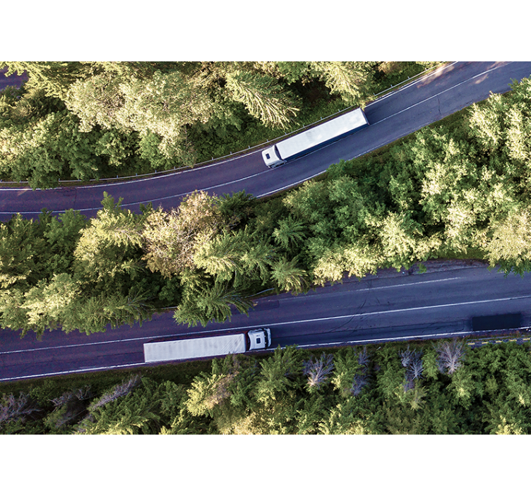Mural de vehículos camiones en la carretera - TenVinilo