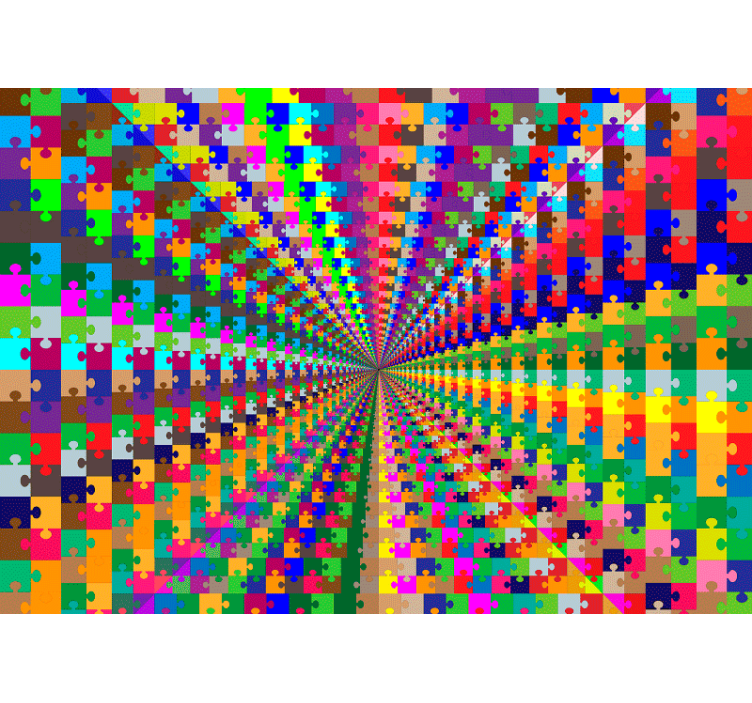 Fotomural abstracto Túnel de rompecabezas - TenVinilo