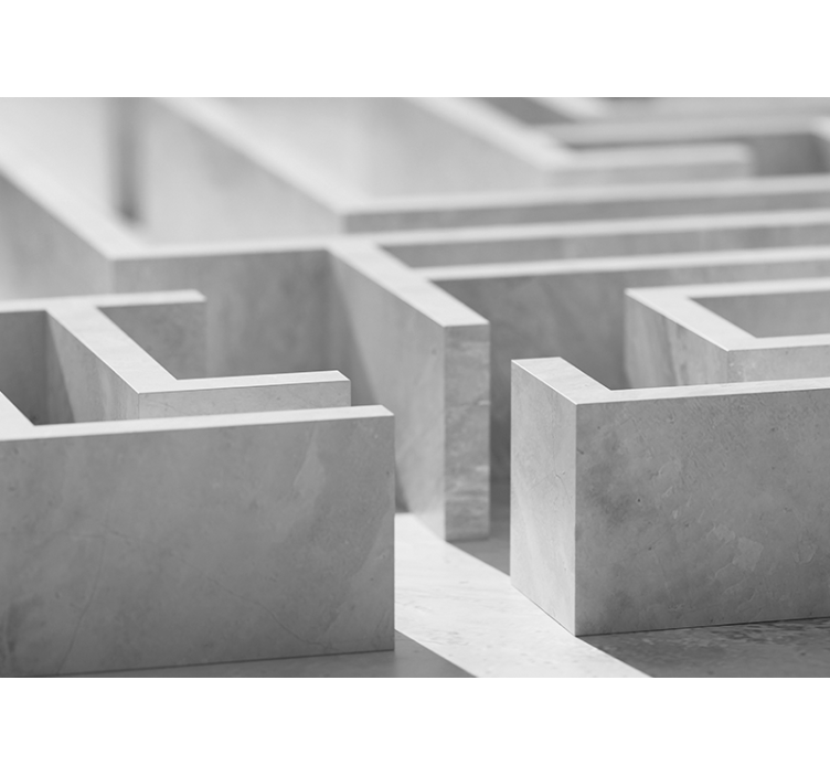 Mural abstracto detalles de estructura de laberinto - TenVinilo