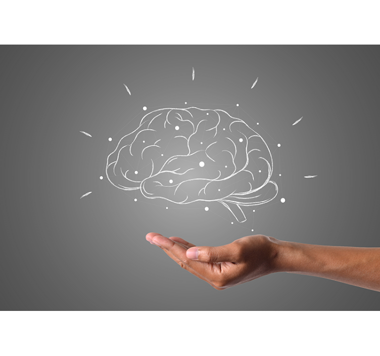 Fotomural moderno Cerebro en mano - TenVinilo