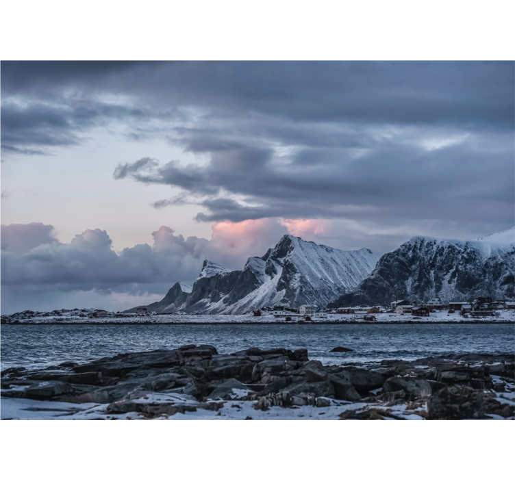 Mural de paisajes crestas de cumbres heladas - TenVinilo