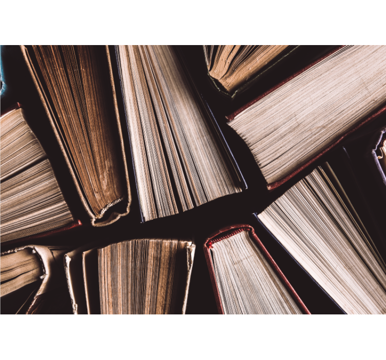 Mural de arte libros apilados juntos - TenVinilo