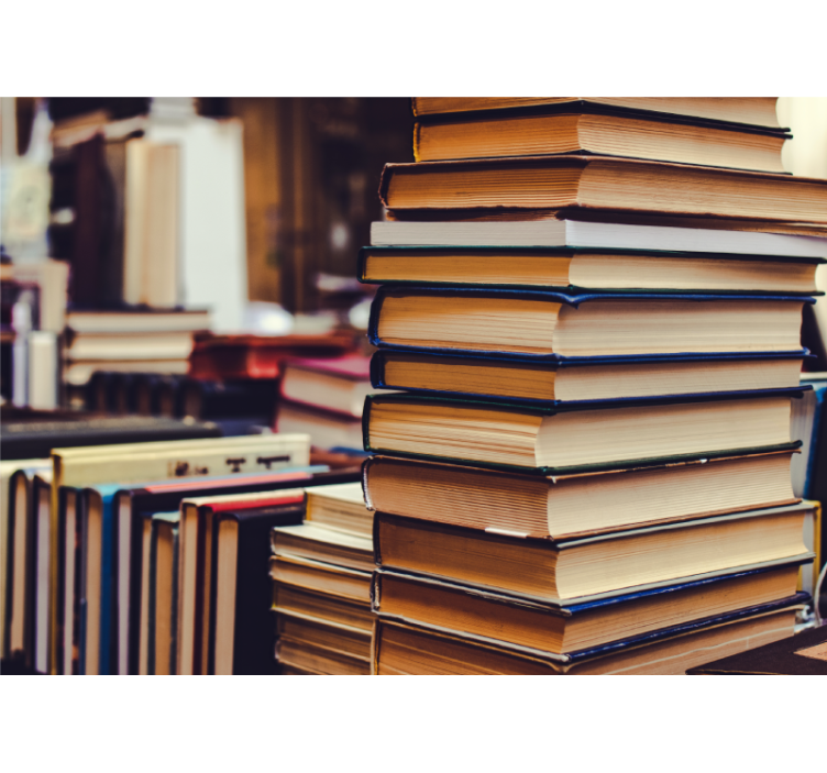 Mural de paisajes colección de literatura apilada - TenVinilo