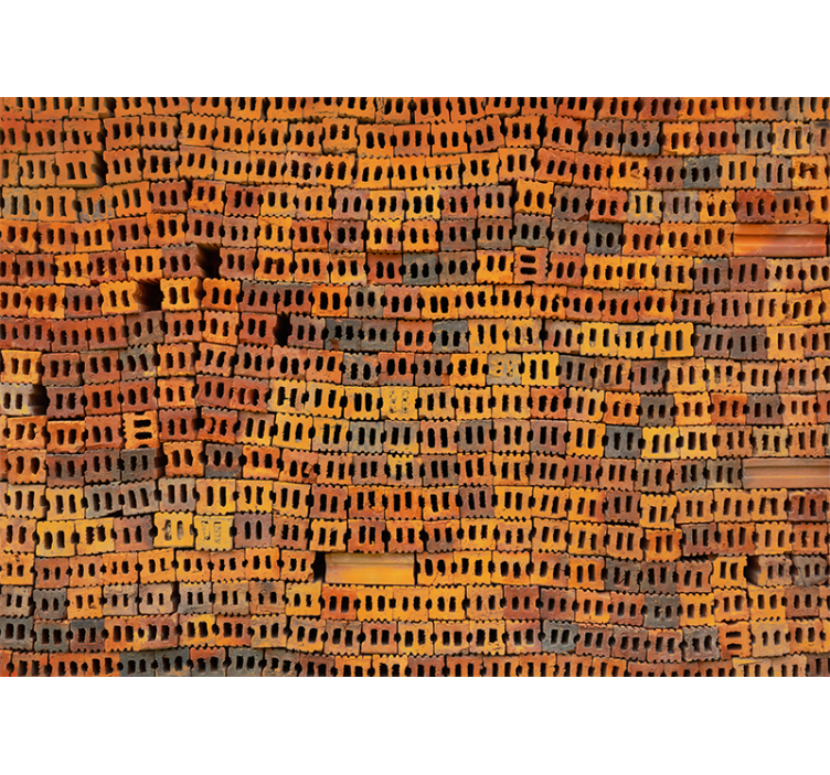 Mural efecto ladrillo patrón de ladrillo apilado - TenVinilo