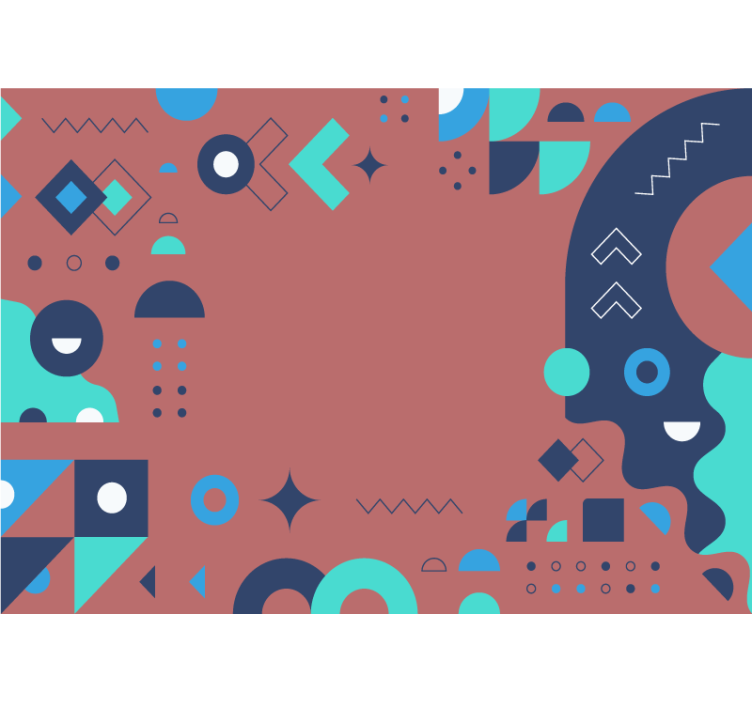 Mural abstracto composición geométrica - TenVinilo