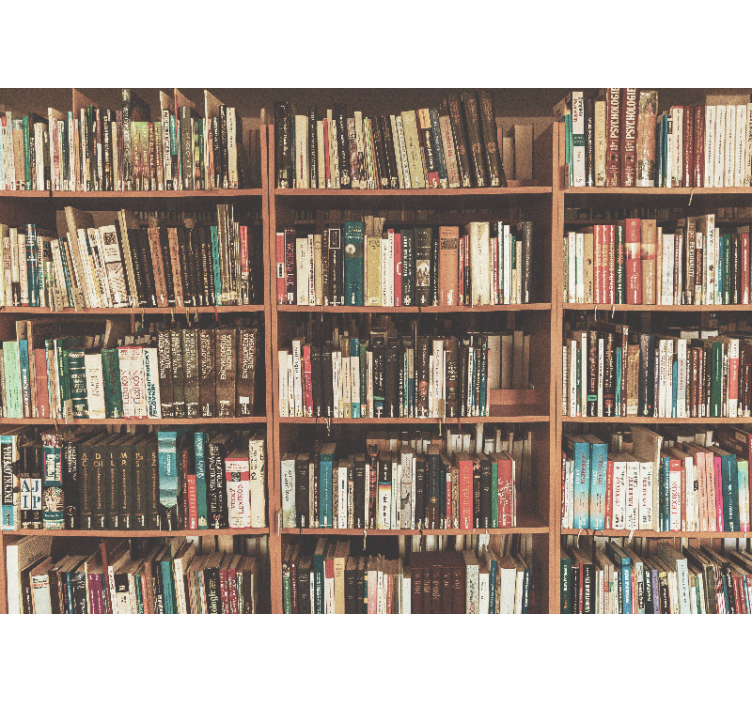 Mural de arte estantería con literatura - TenVinilo