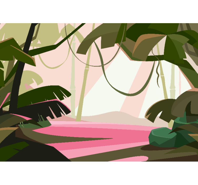 Mural de selva escena tropical lujosa - TenVinilo