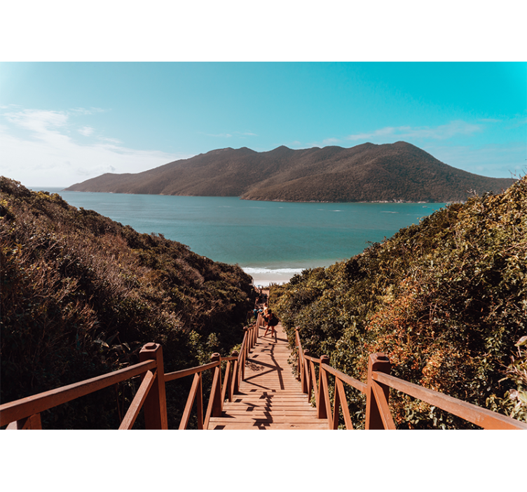 Mural de paisajes sendero oceánico sereno - TenVinilo