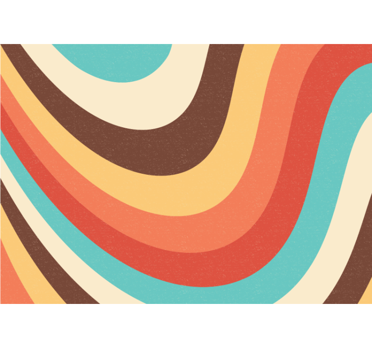 Mural abstracto ondas de color curvadas - TenVinilo