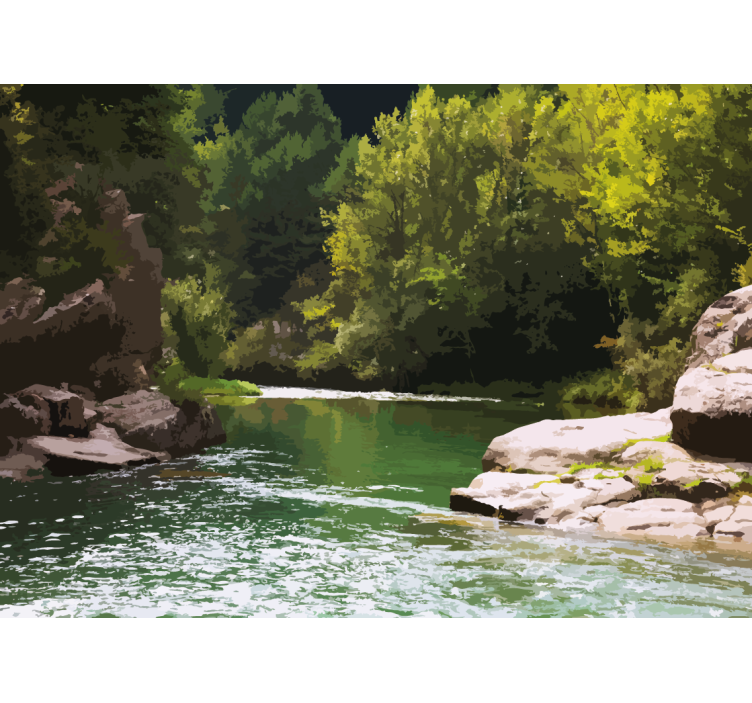 Mural de naturaleza paisaje de agua serena - TenVinilo
