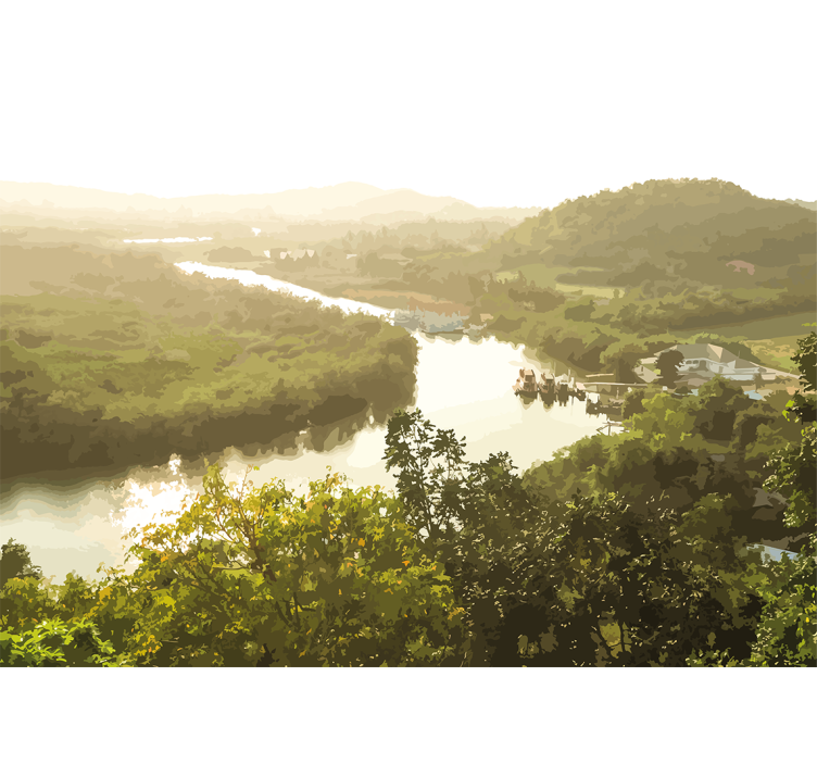 Fotomural naturaleza Pintura de la selva amazónica - TenVinilo