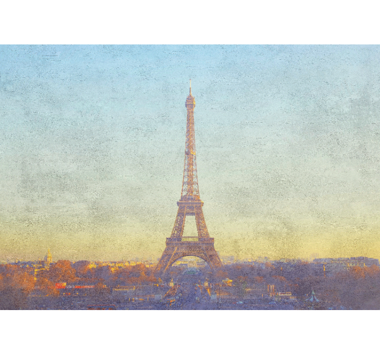 Mural de parís torre eiffel al atardecer - TenVinilo
