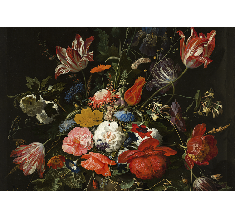 Mural de flores ramo floral vibrante - TenVinilo