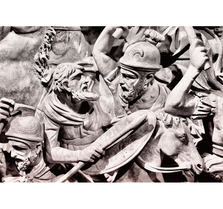 Mural arte clásico escena de batalla antigua - TenVinilo