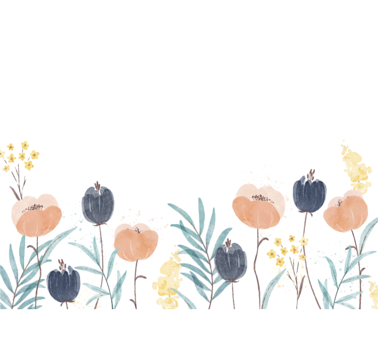 Mural de flores composición floral encantadora - TenVinilo