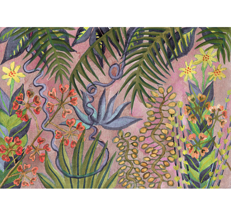 Mural de naturaleza exposición de flora tropical - TenVinilo