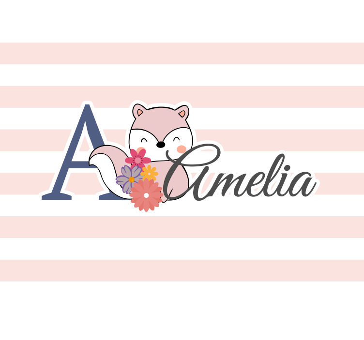 Mural infantil diseño de zorro adorable - TenVinilo