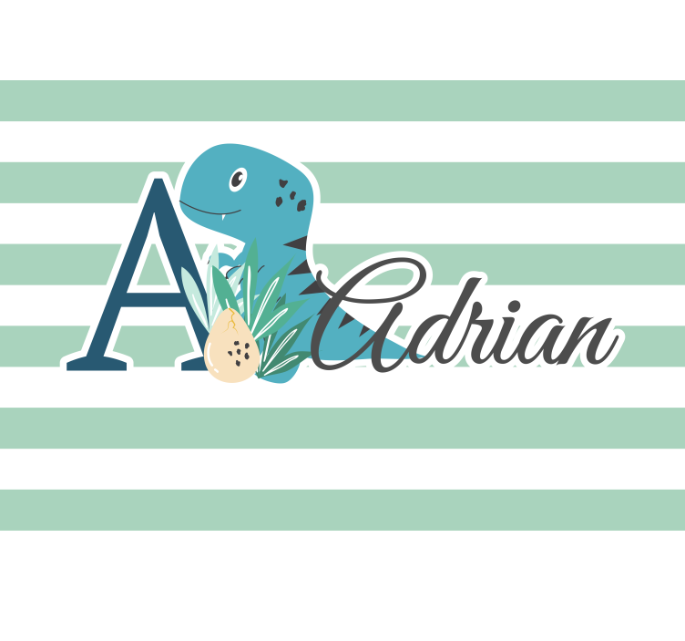 Fotomural para bebés Lindos animales dino con nombre - TenVinilo