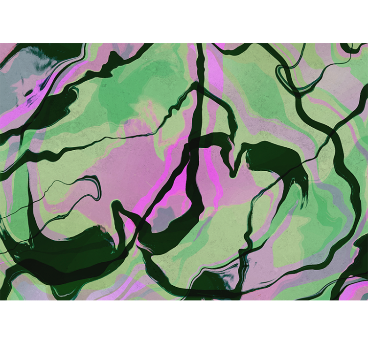 Mural abstracto composición de formas orgánicas - TenVinilo