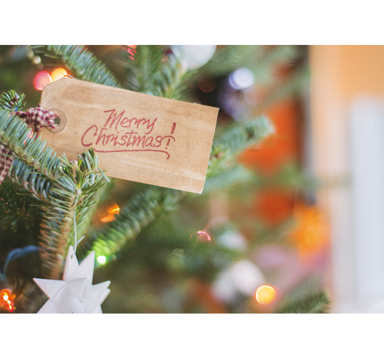 Fotomural navidad Tarjetas colgando - TenVinilo