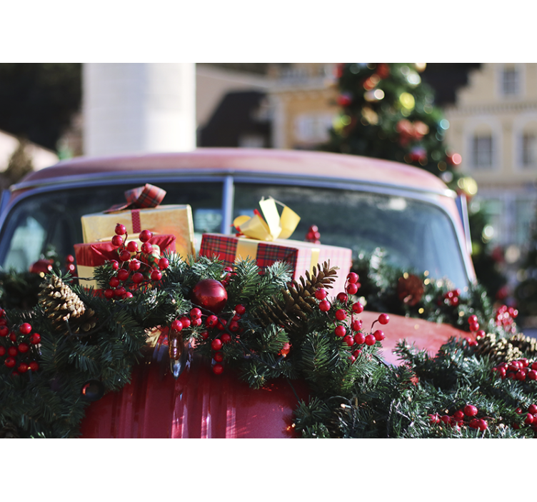 Mural de navidad regalos festivos de temporada - TenVinilo