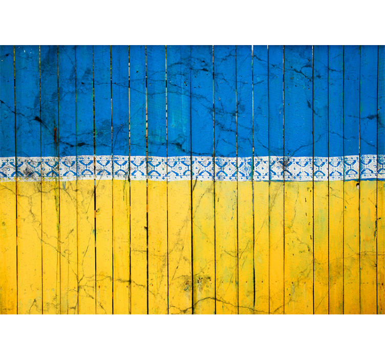 Mural ciudad patrón de tablones de madera - TenVinilo