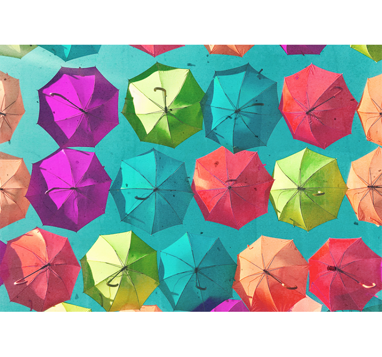 Mural graffiti diseño de paraguas colorido - TenVinilo