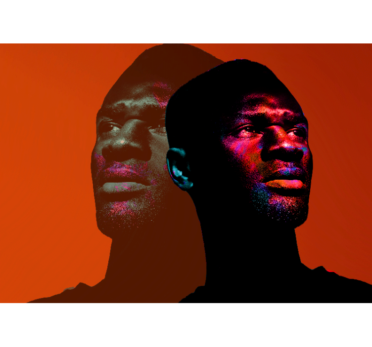 Mural de gente siluetas de retratos dinámicos - TenVinilo