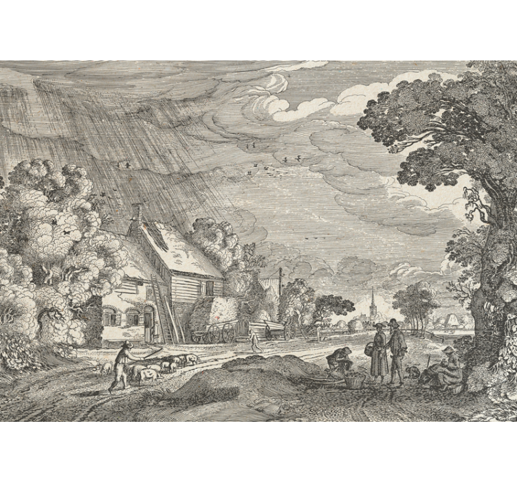 Mural de paisajes representación rural - TenVinilo