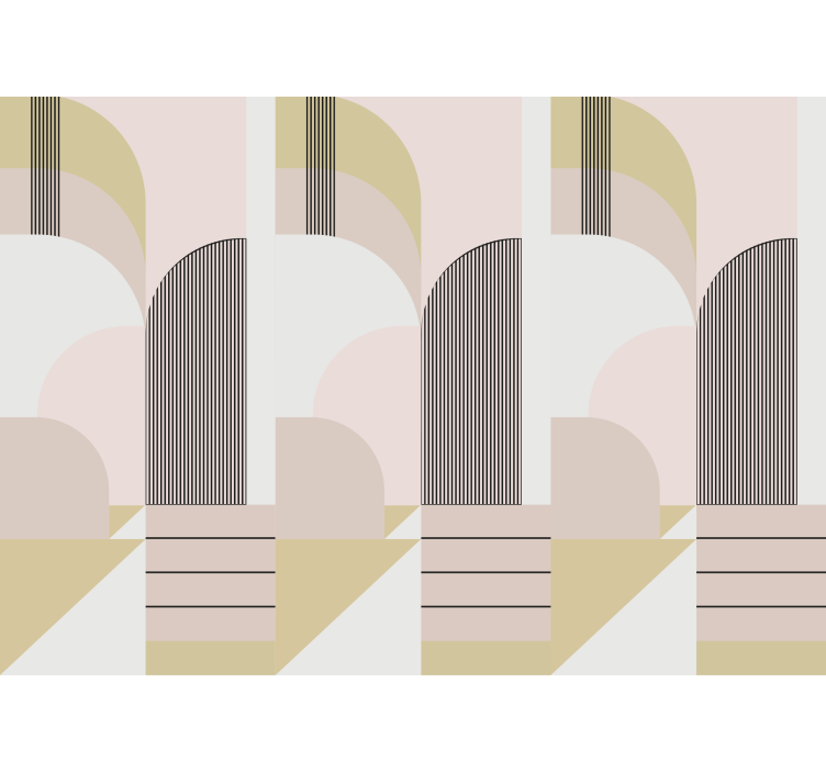 Mural moderno patrones arcos geométricos - TenVinilo