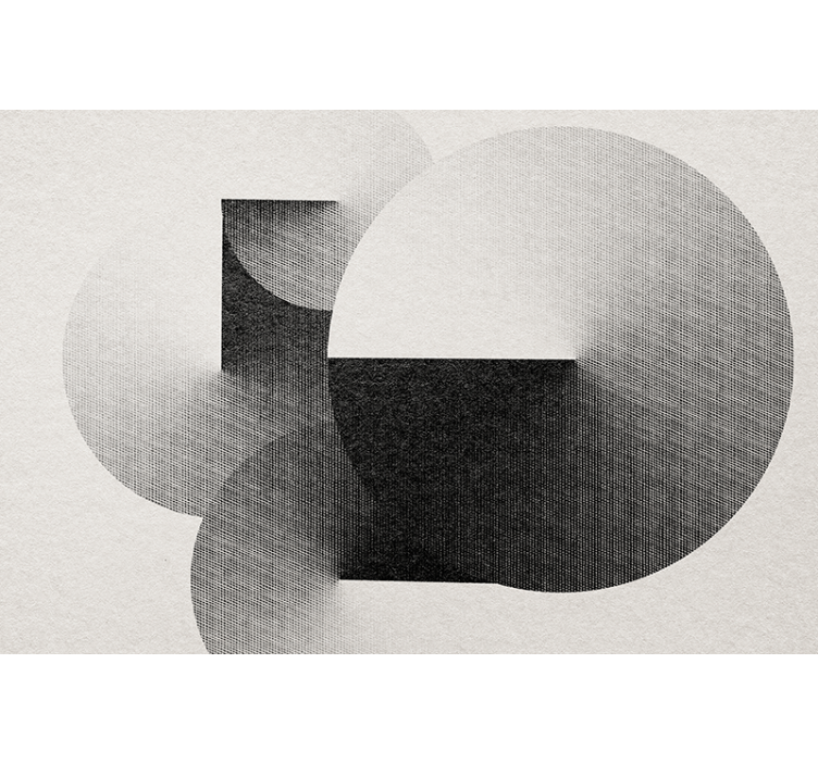 Mural abstracto composición de círculos geométricos - TenVinilo