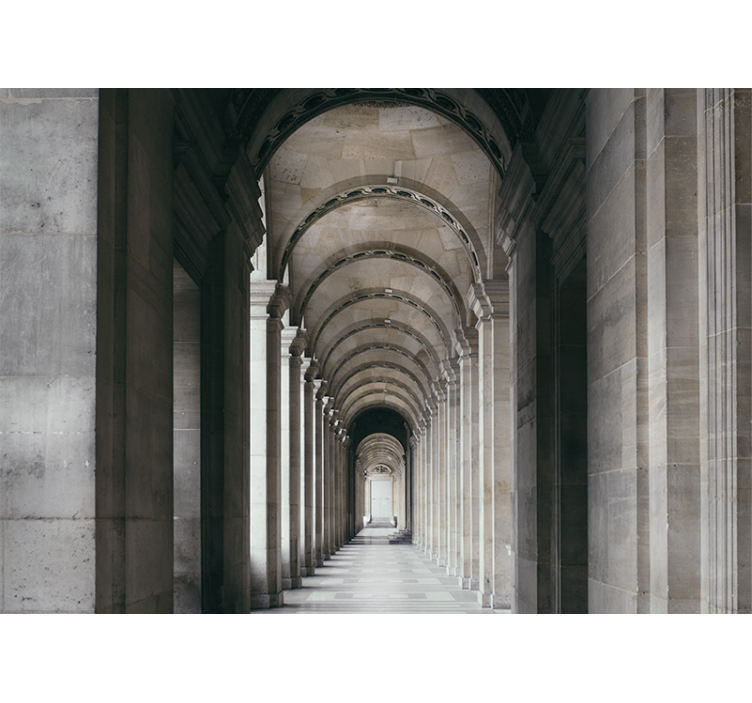 Mural ciudad arcos arquitectónicos en perspectiva - TenVinilo