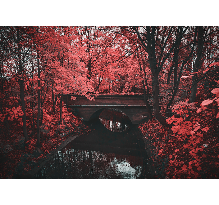 Fotomural naturaleza Puente de madera estilo cabaña - TenVinilo