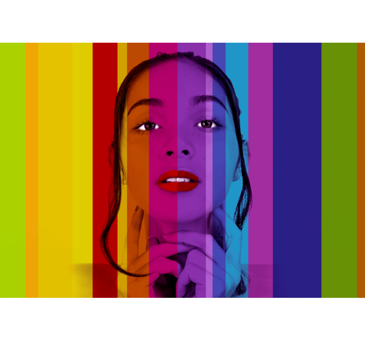 Mural de arte retrato colorido - TenVinilo
