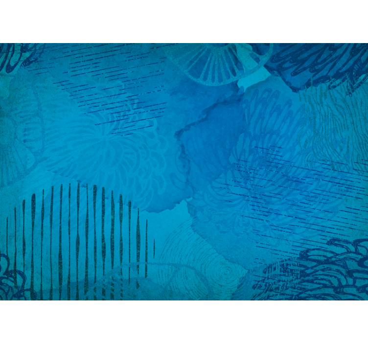 Mural abstracto patrones texturizados azules - TenVinilo