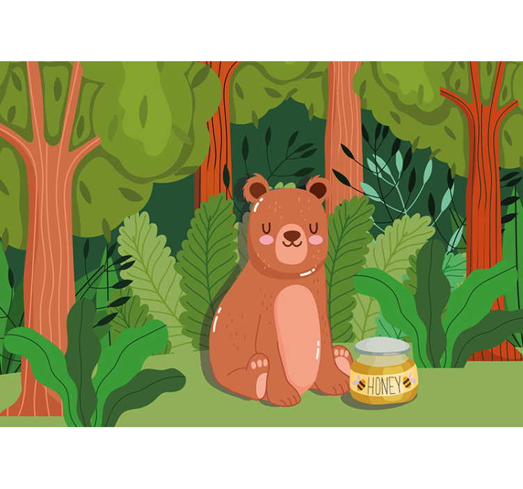 Fotomural moderno Balanceo de dibujos animados para la miel - TenVinilo