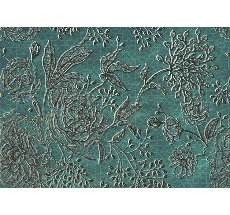 Mural de flores diseño floral intrincado - TenVinilo