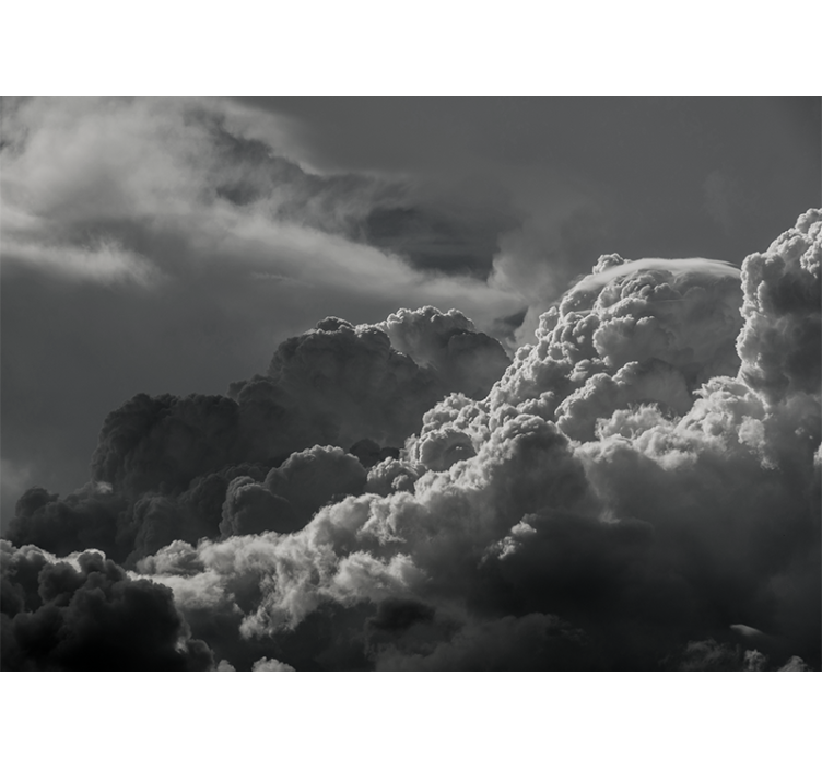 Fotomural cielo Cielo blanco y negro con nubes - TenVinilo